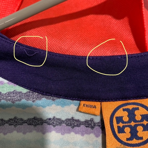 SOLD TORY BURCH 100% Silk Multi color stripe mid Dress - Picture 11 of 12